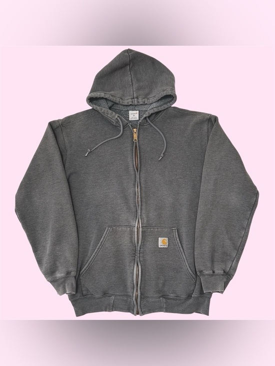 Carhartt Other - Carhartt Full Zip Hoodie Jacket Workwear K122 CHH Faded Grey Medium